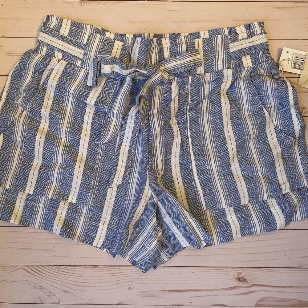 Striped Tie-Waist Shorts